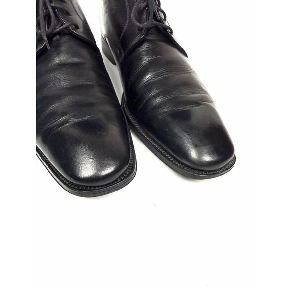 Leather Men\'s Shoes To Boot New York Black Oxfords Men\'s Size 10 Cap Toe Italy